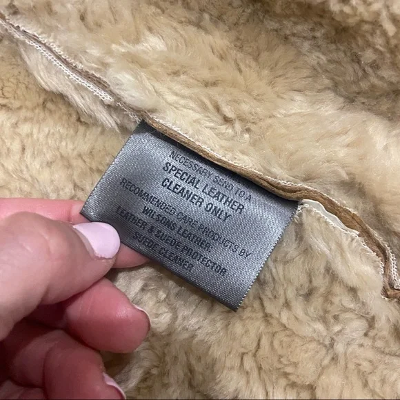 Wilsons Leather Tan Shearling Jacket - Picture 5 of 14